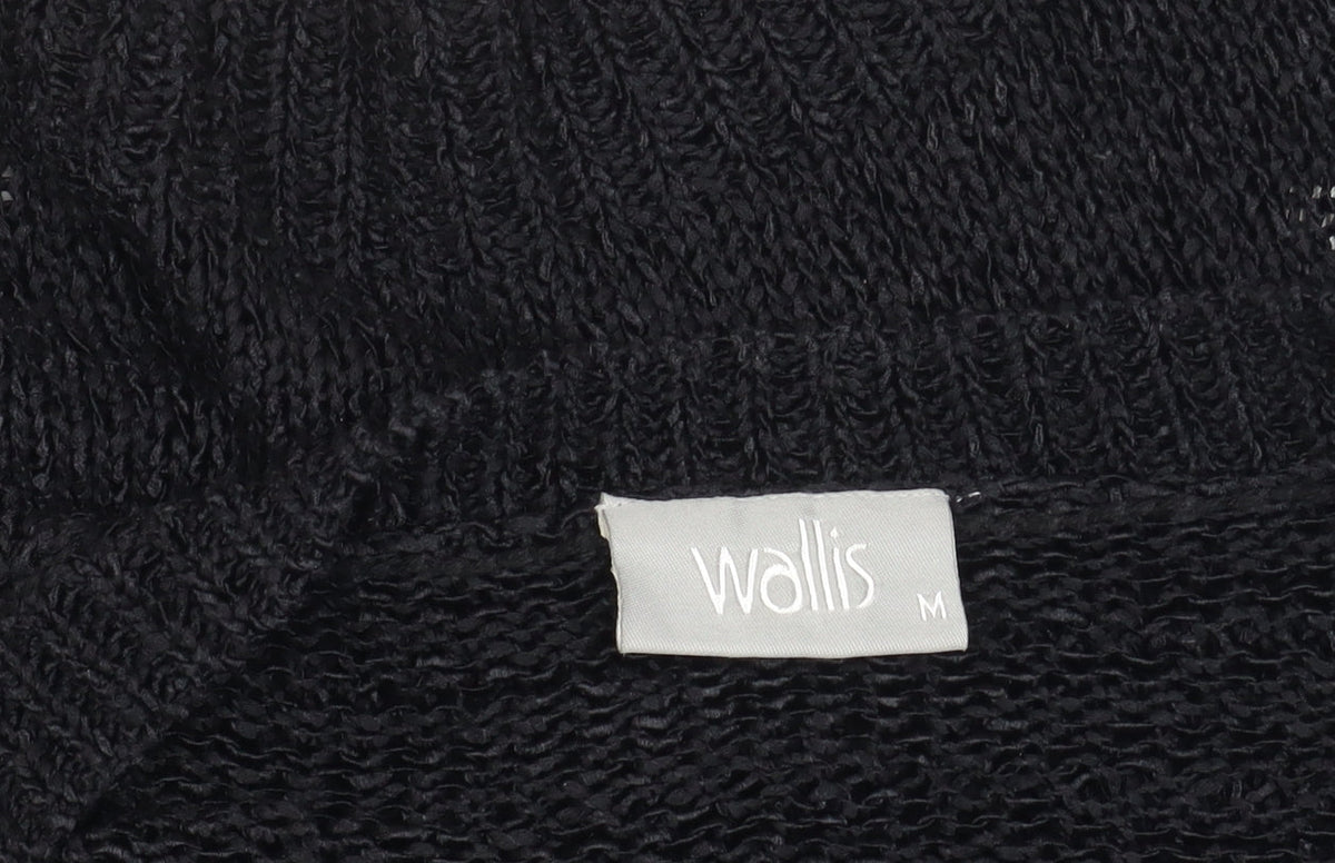 Wallis Women's Black Open Front Cardigan, Size M, Open Knit Style