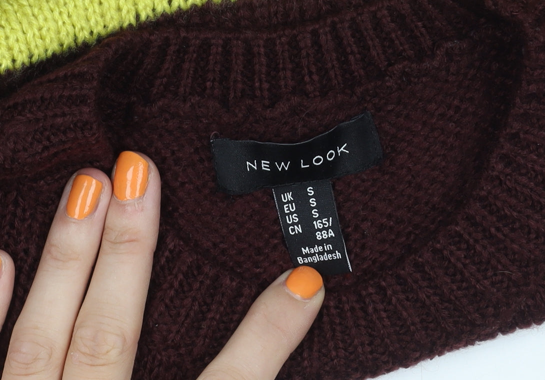 New Look Women's Multicoloured Striped Pullover Jumper Size S