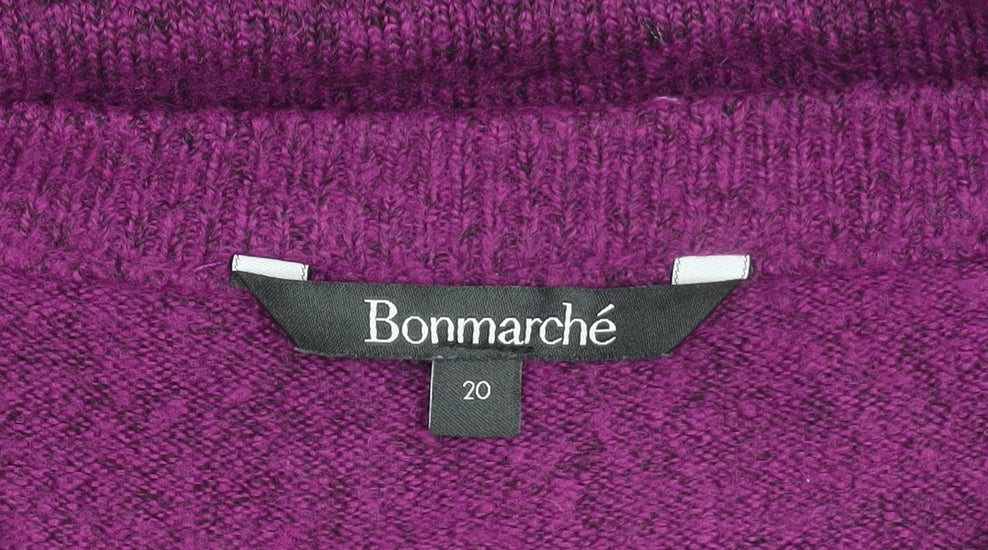 Bonmarché Women's Purple Chunky-Knit Pullover Jumper Size 20
