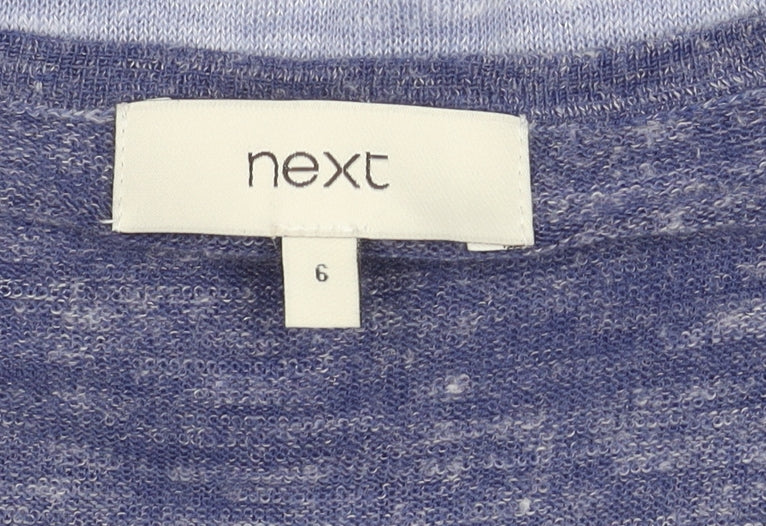 Next Blue V-Neck Women's Knit T-Shirt Size 6