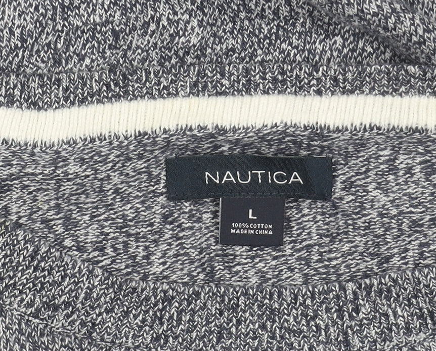 Nautica Women's Blue Knit Pullover Jumper Size L