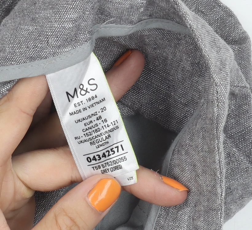 Marks & Spencer Men's Grey Regular Trousers