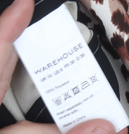 Warehouse Women's Multicoloured Dress, UK 10, Animal Print