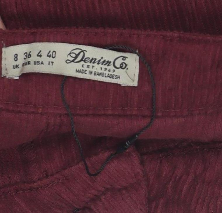 Denim Co. Women's Red Mini Skirt - Size 8 Corduroy
