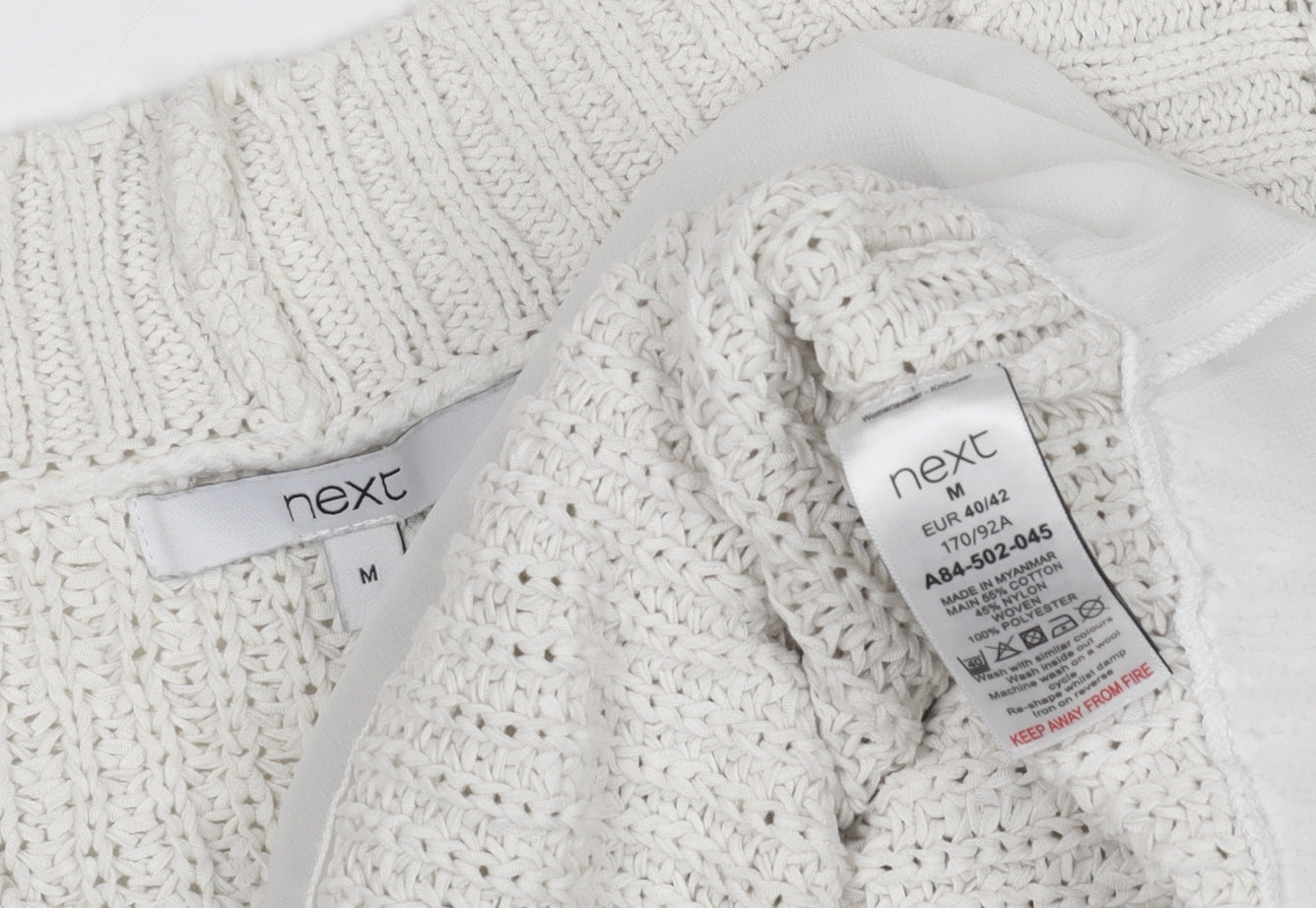 Next Women's Ivory V-Neck Knit Vest M