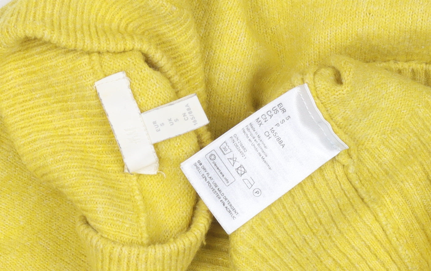 H&M Women's Yellow Mock Neck Pullover Sweater - Size S