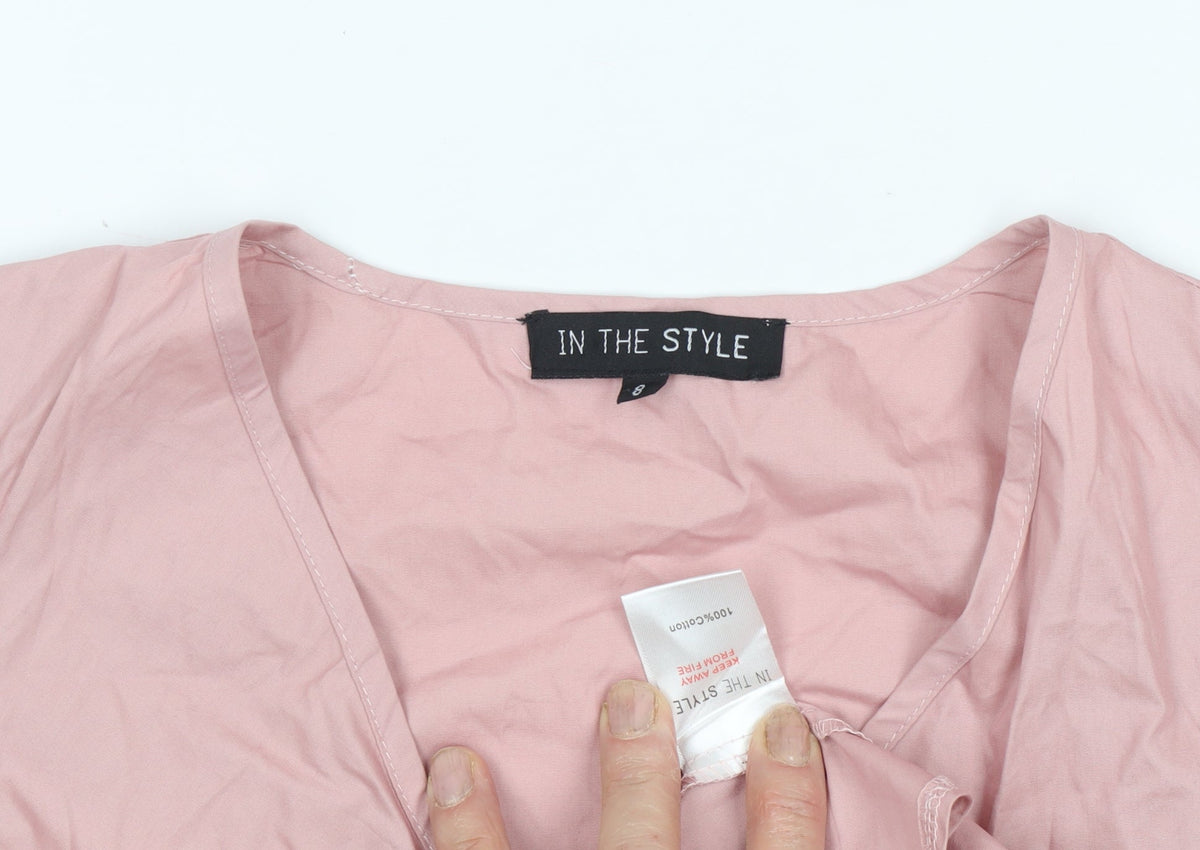 In The Style Women's Pink Wrap Blouse, Size 8
