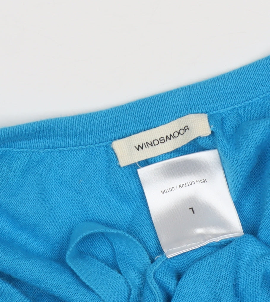 Windsmoor Women's Blue Cape Jumper L 3/4 Sleeve