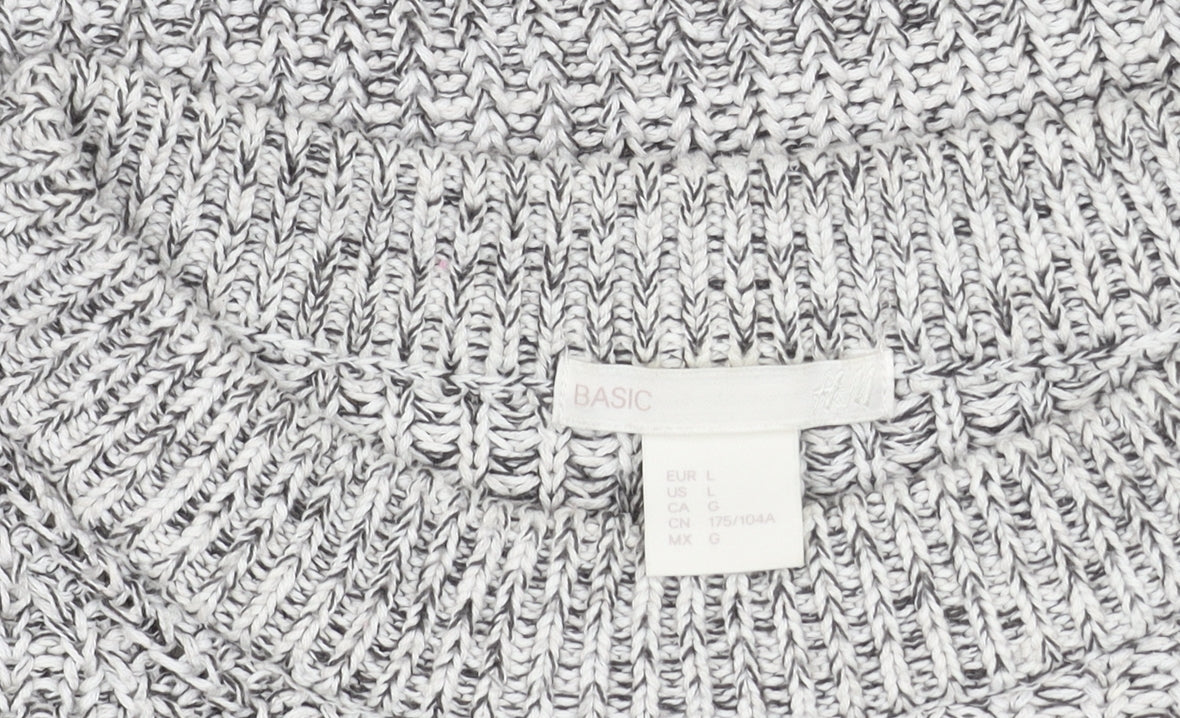 H&M Women’s Grey Chunky Knit Jumper, L, Casual