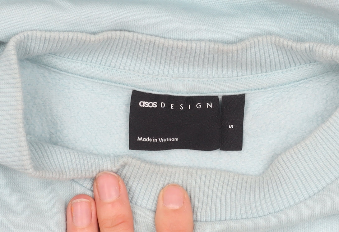 ASOS DESIGN Unisex Blue Pullover Sweatshirt S