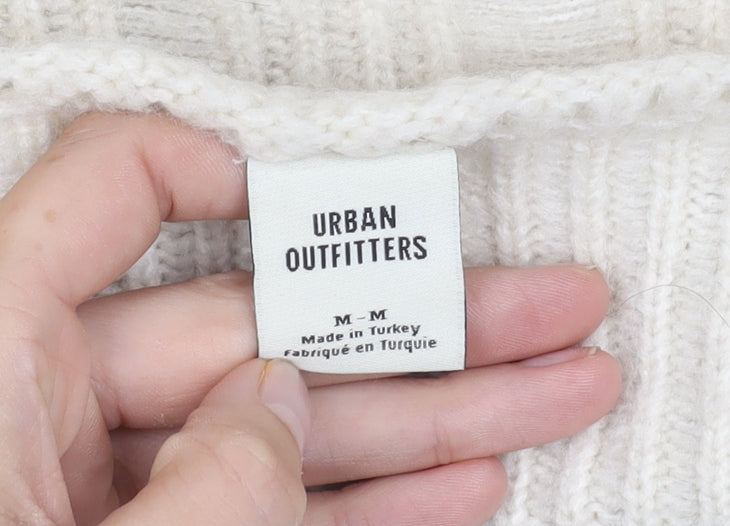 Urban Outfitters Women's Ivory V-Neck Pullover Jumper - M