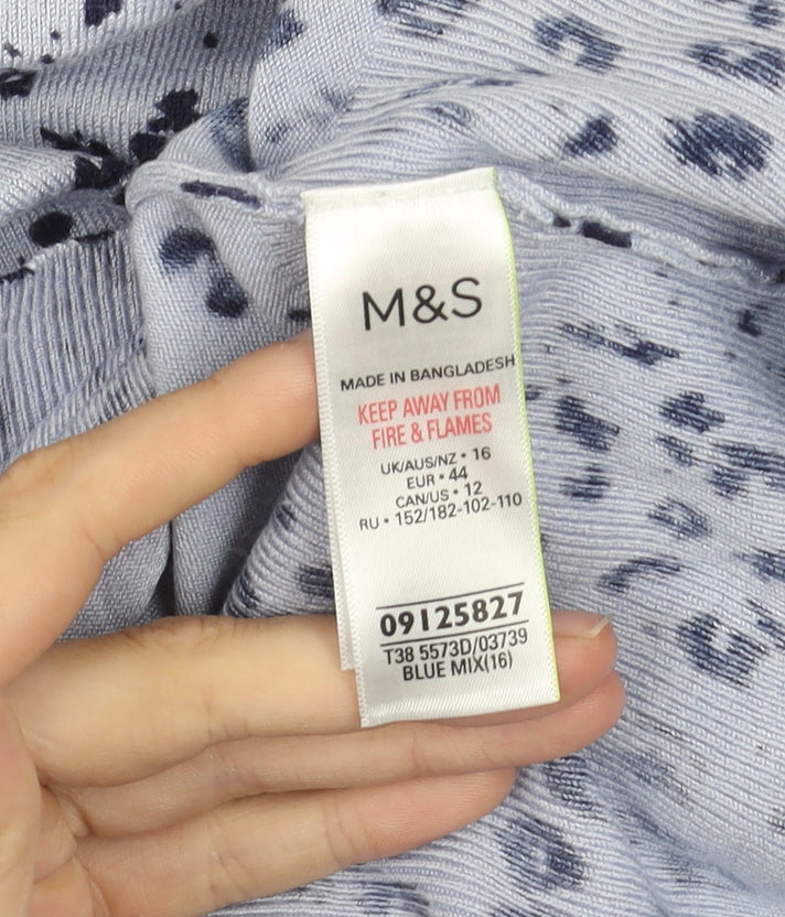 Marks & Spencer Women's Blue Print Jumper UK 16