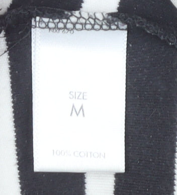 Jasper Conran Women's Black Striped M 3/4 Sleeve T-Shirt