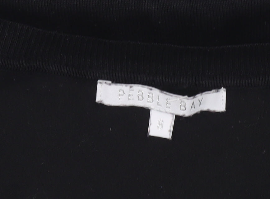 Pebble Bay Women's Black V-Neck Pullover Jumper