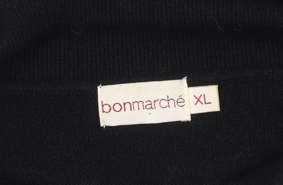 Bonmarché Women's Black XL Collared Pullover Jumper