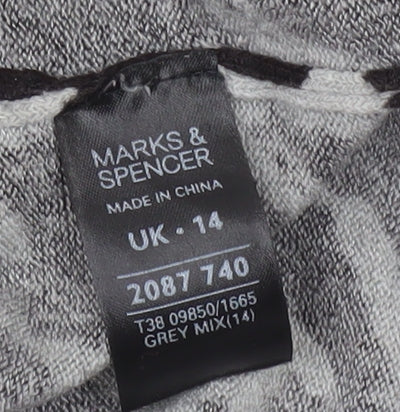 Marks & Spencer Women's Grey Houndstooth Dress Size 14