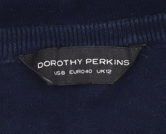 Dorothy Perkins Women's Blue Striped Pullover Jumper Size 12