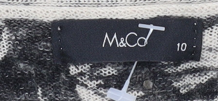 M&Co Women's Black Cardigan, Size 10, Acrylic/Linen