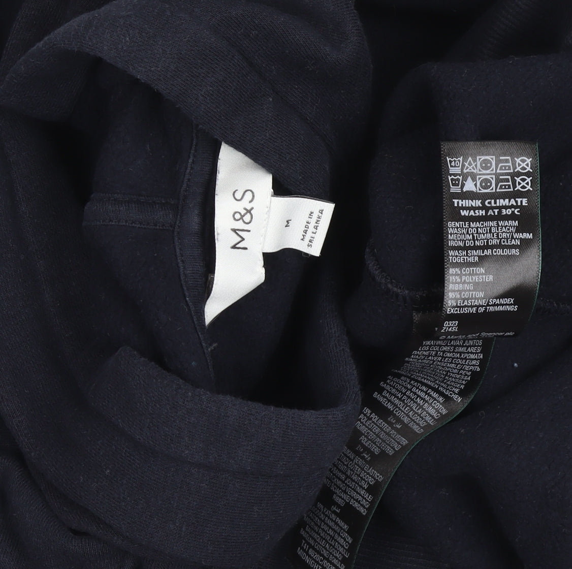 Marks & Spencer Men's Black Medium Pullover Hoodie