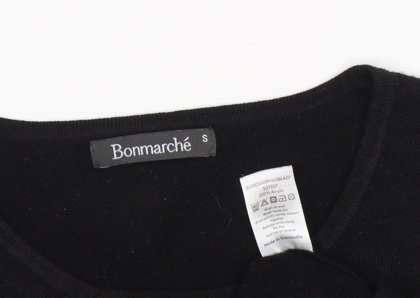 Bonmarché Women's Black Acrylic Pullover Jumper S