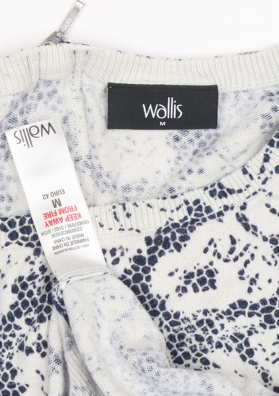 Wallis Women's Blue Floral Pullover Jumper M