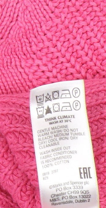 Marks & Spencer Women's Pink XS Cable-Knit Jumper