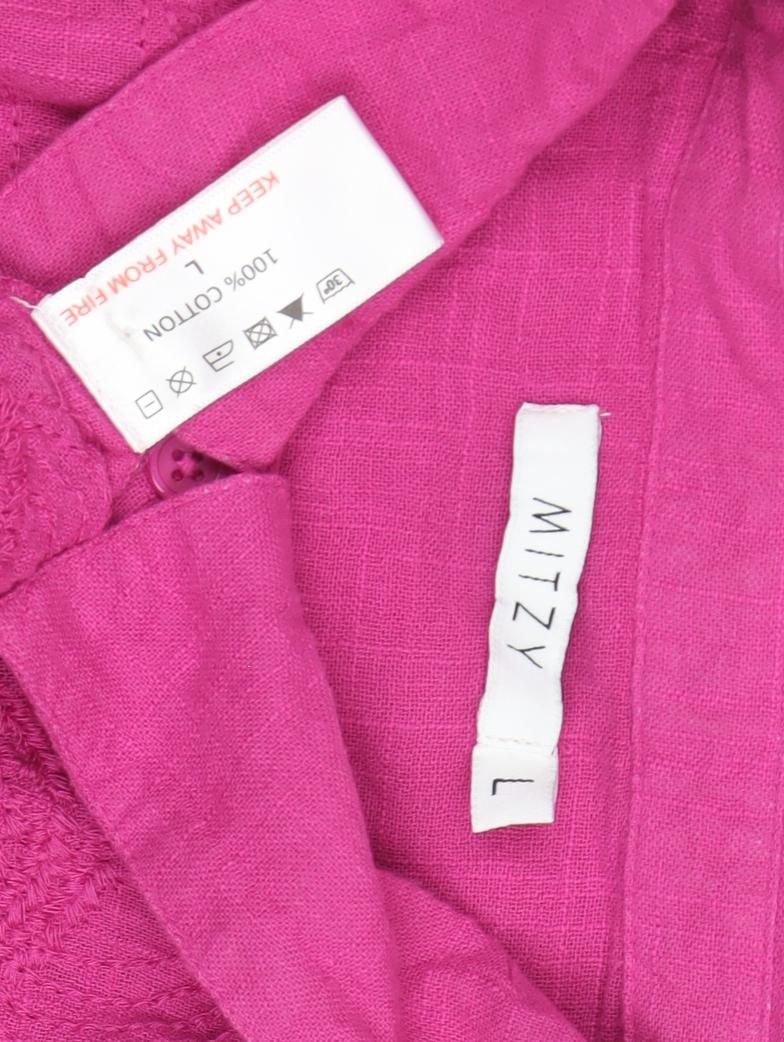 Mitzy Women's Pink Button-Up Shirt L
