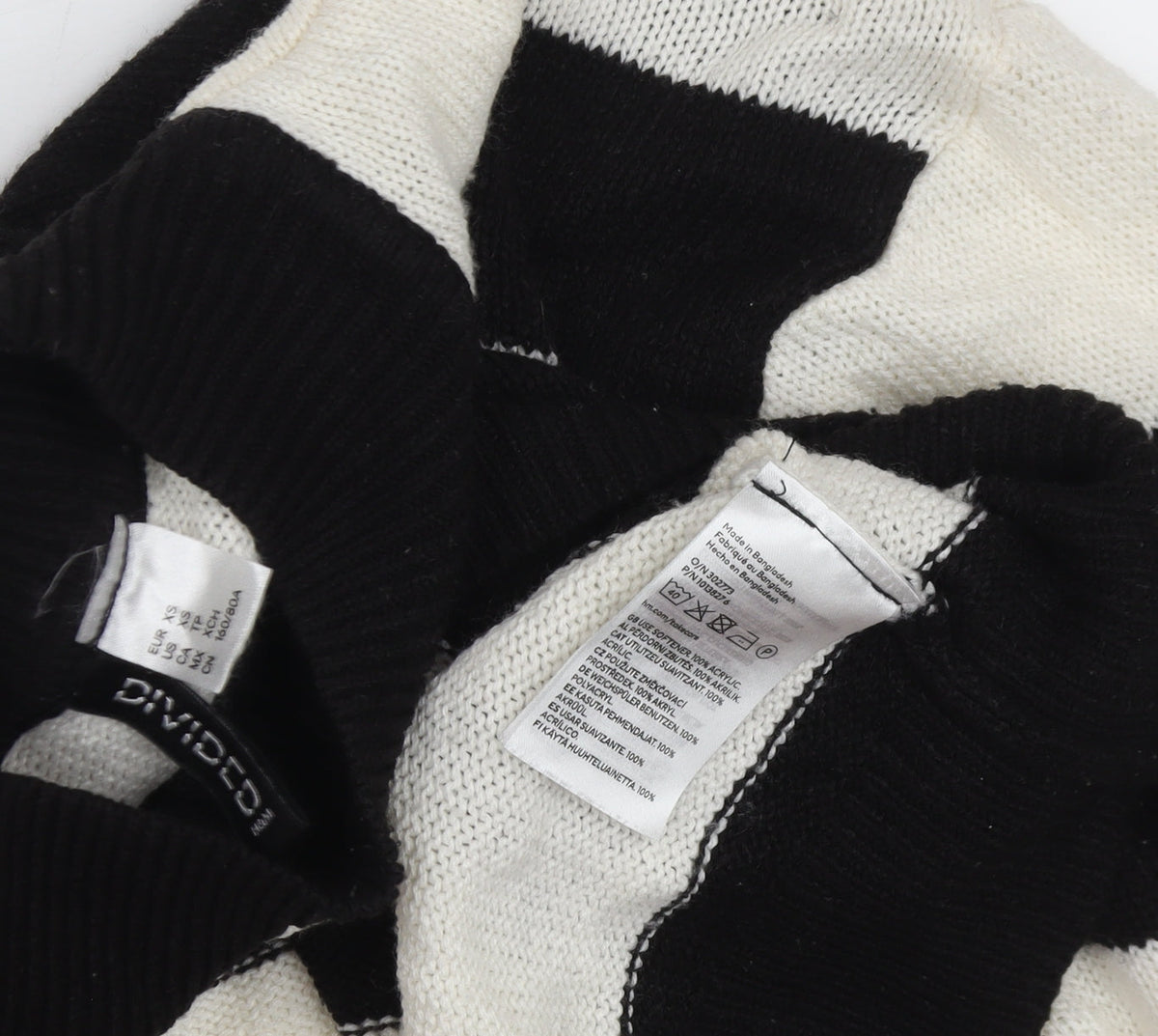 Divided Women's Black Striped Pullover Jumper Size 10