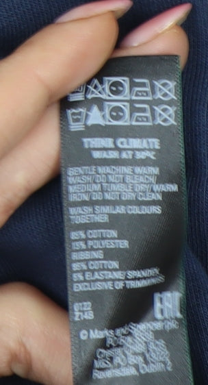 Marks & Spencer Women's Blue Size 8 Hoodie