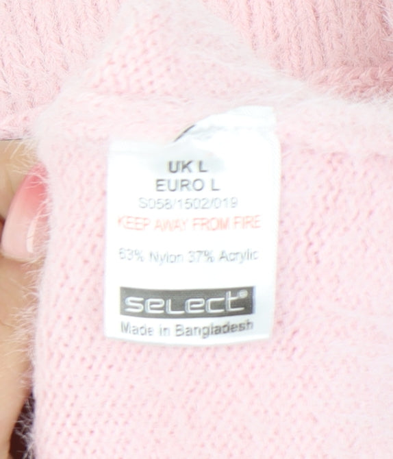 Select Women's Pink Mock Neck Pullover Jumper - L