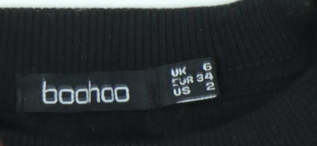 Boohoo Women's Black Pullover Sweatshirt UK Size 6