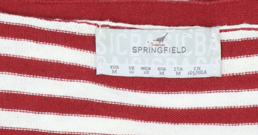Springfield Women's Red Striped Pullover Jumper M