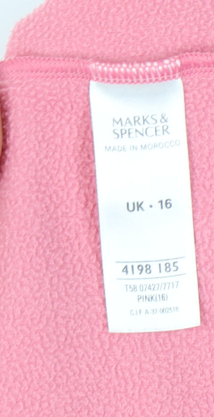 Marks and Spencer Women's Pink Fleece Sweatshirt UK 16