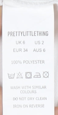 PRETTYLITTLETHING Women's White Bodycon Dress, Size 6