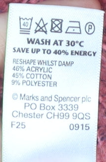 Marks & Spencer Women's Pink Cable-Knit Pullover Jumper