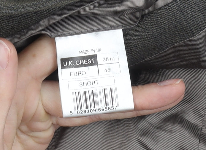 Jeff Banks Men's Grey Wool Blazer, 38, Short