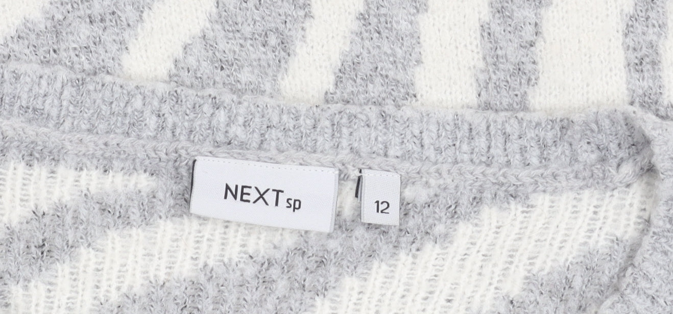 Next Women's Grey Zebra Jumper Pullover Size 12