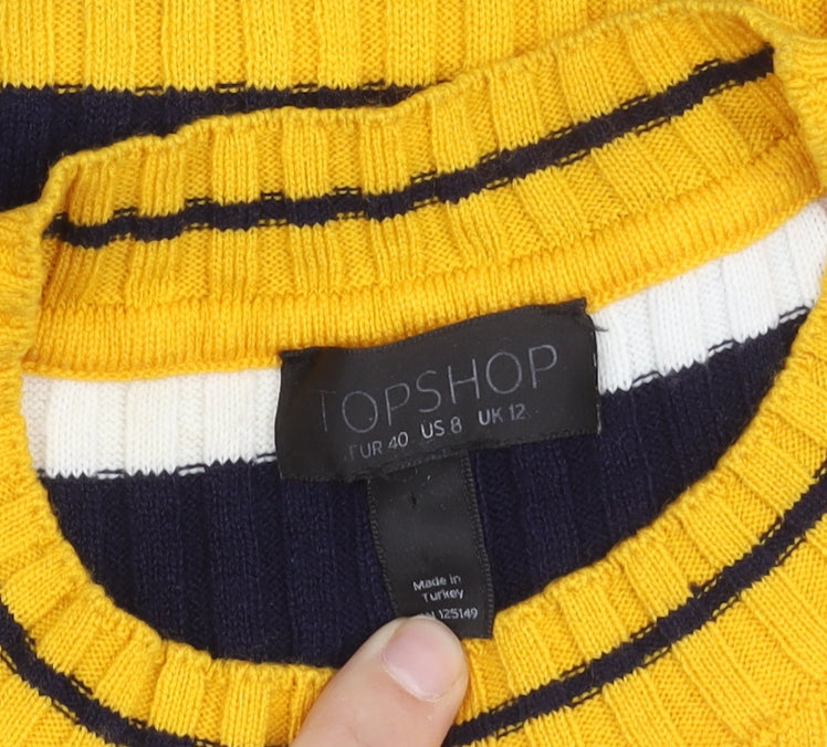 Topshop Women's Multicoloured Stripe Knit Jumper Size 12