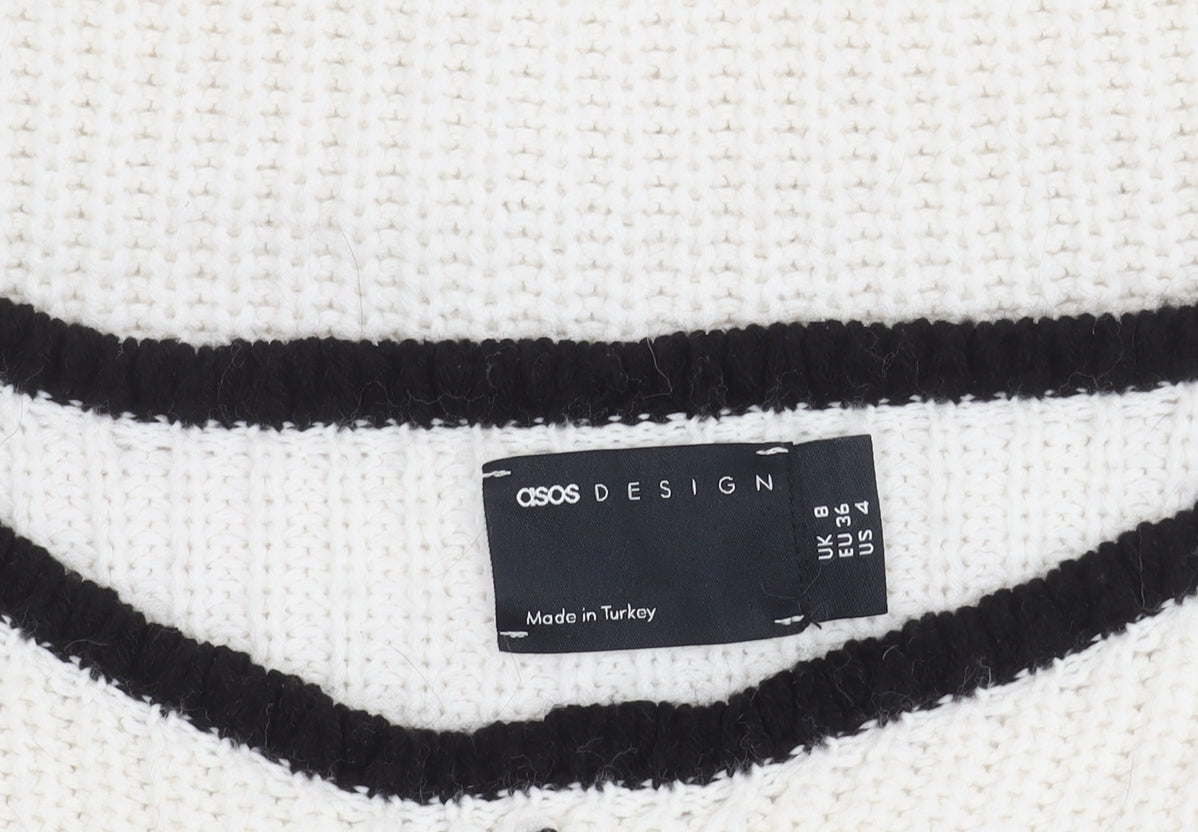 ASOS Women’s White Pullover Knit Jumper Size 8