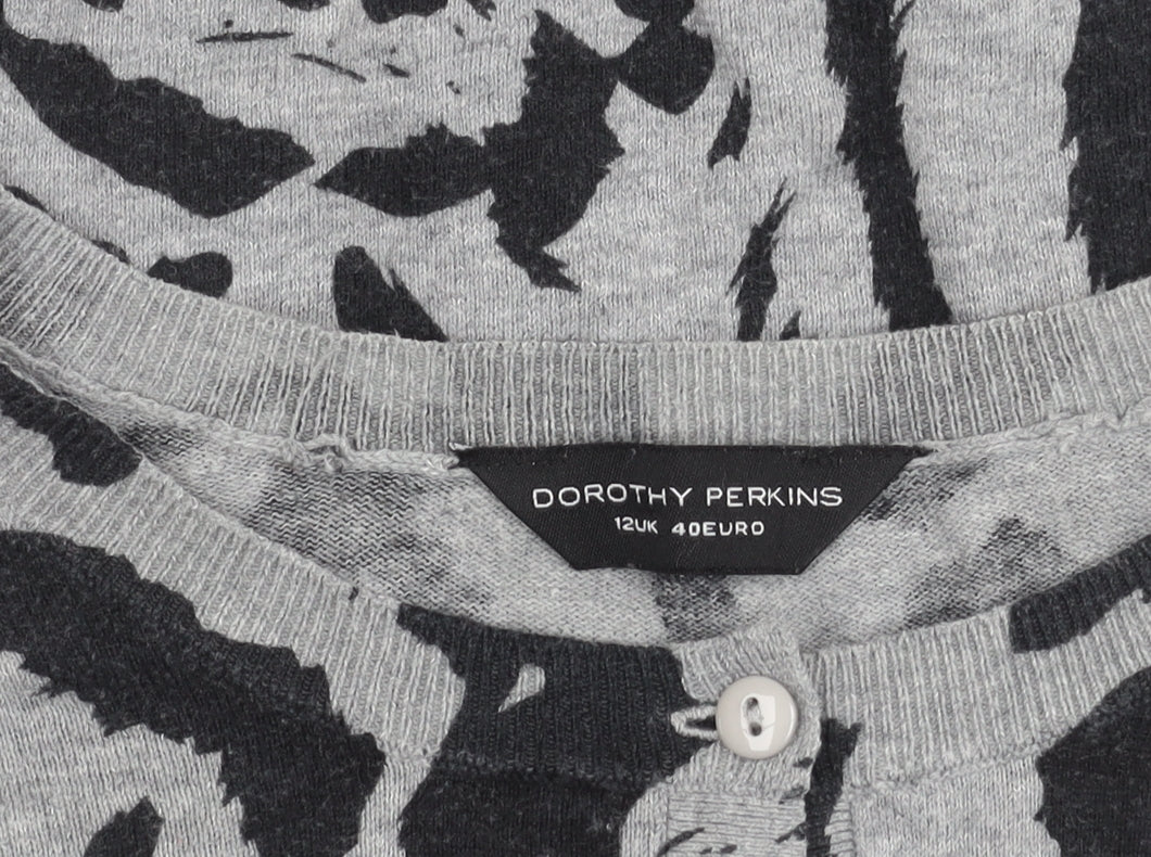 Dorothy Perkins Womens Grey Animal Cardigan 12