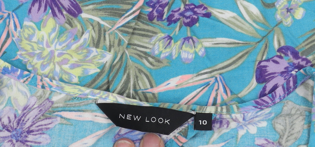 New Look Womens Floral Top Multicoloured Size 10