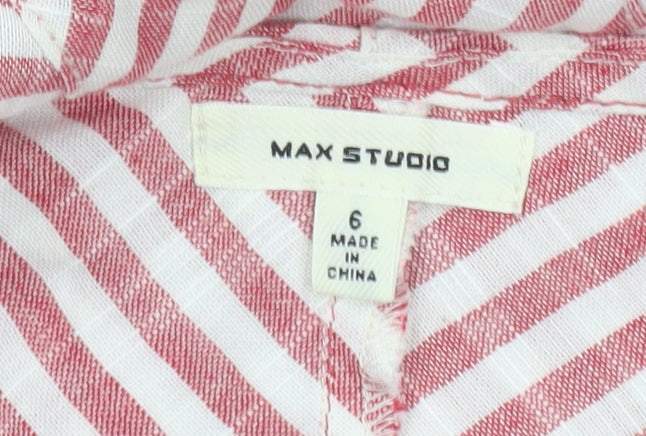 Max Studio Women's Red Striped Dress, Size 6