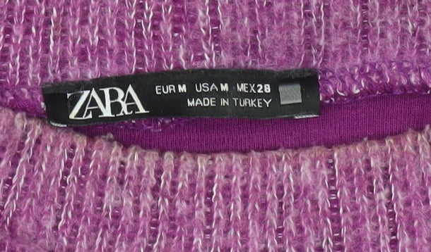 Zara Women's Purple Mock Neck Pullover Jumper Size 12