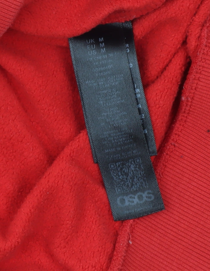 ASOS Men's Red Pullover Sweatshirt M Fleece