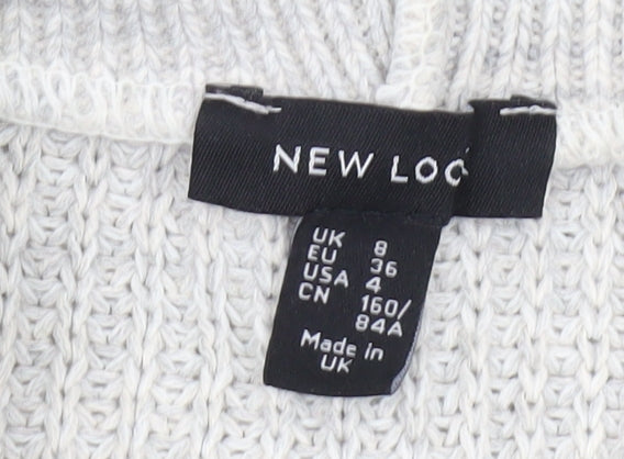 New Look Women's Ivory Cowl Neck Pullover Size 8