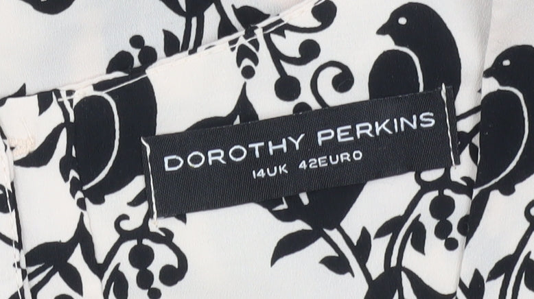 Dorothy Perkins Women's Animal Print Blouse Black Size 14