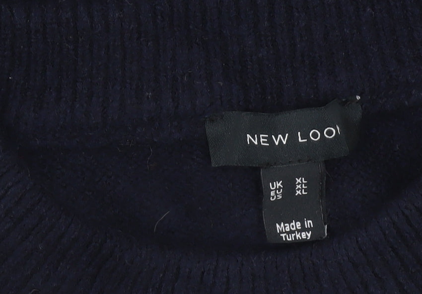 New Look Women's Blue XL Crew Neck Pullover Jumper