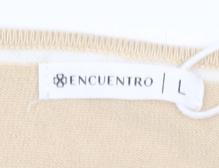Encuentro Women’s Beige Striped Pullover Jumper L