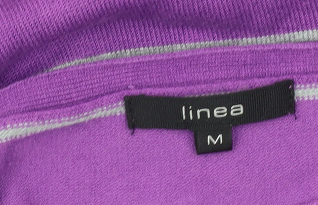 Linea Women's Purple Striped Pullover Jumper - M
