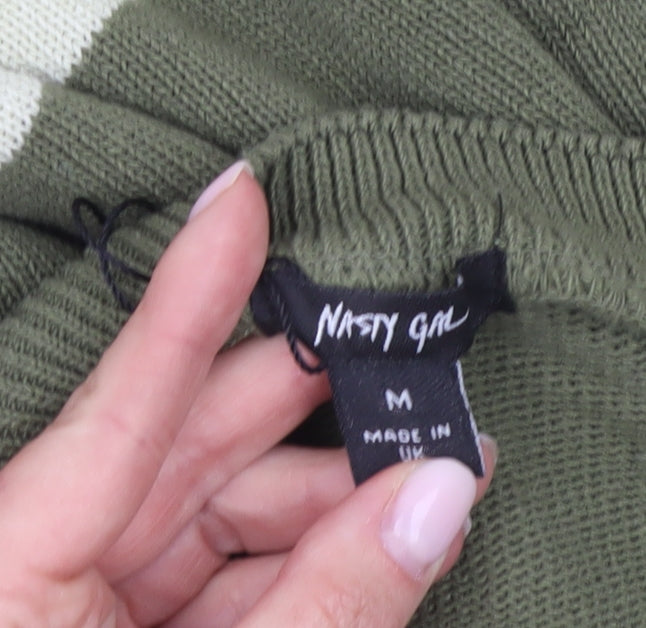 Nasty Gal Green Striped Women’s Pullover Jumper M